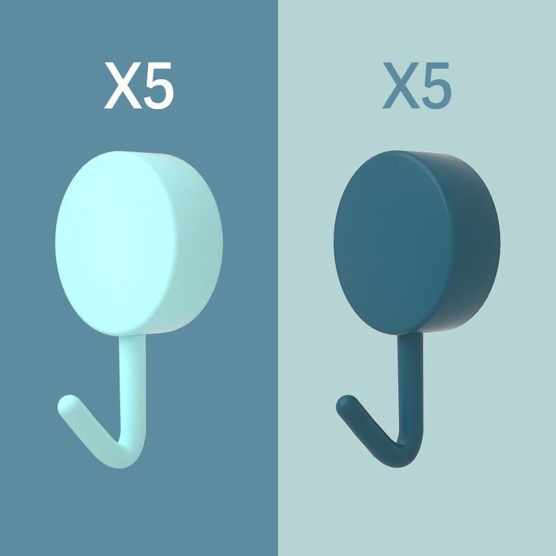 10-Piece Self-Adhesive Wall Hook Set