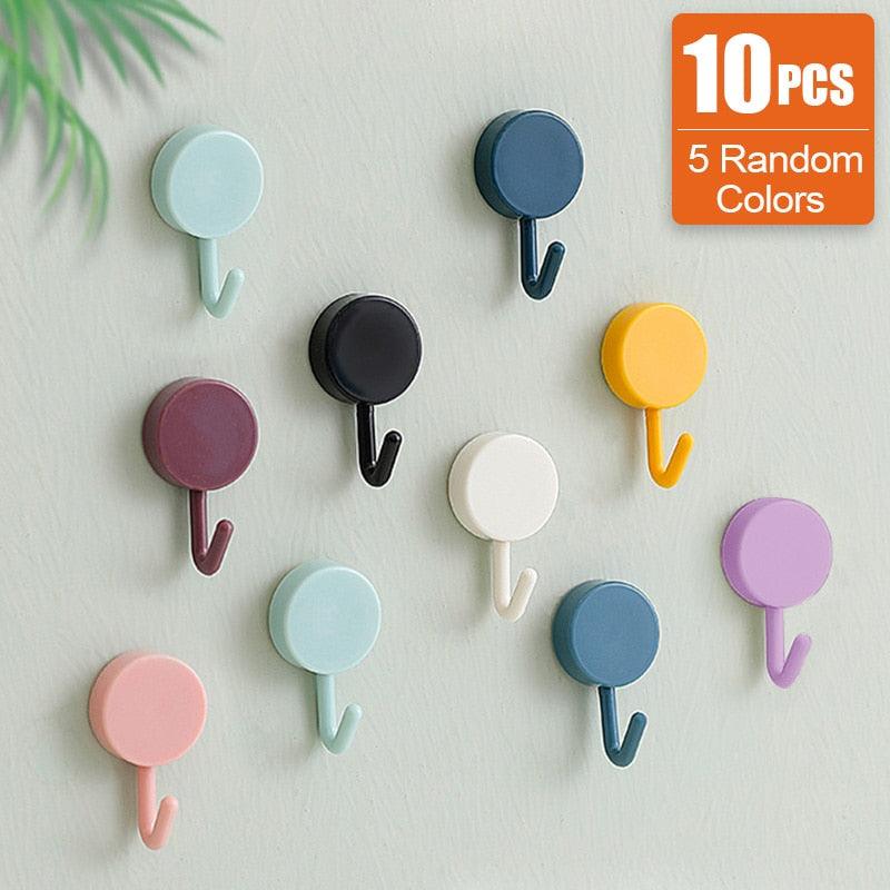 10-Piece Self-Adhesive Wall Hook Set