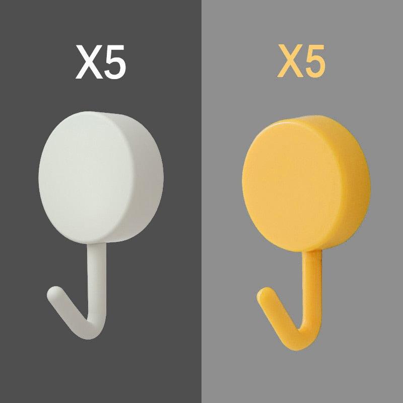 10-Piece Self-Adhesive Wall Hook Set