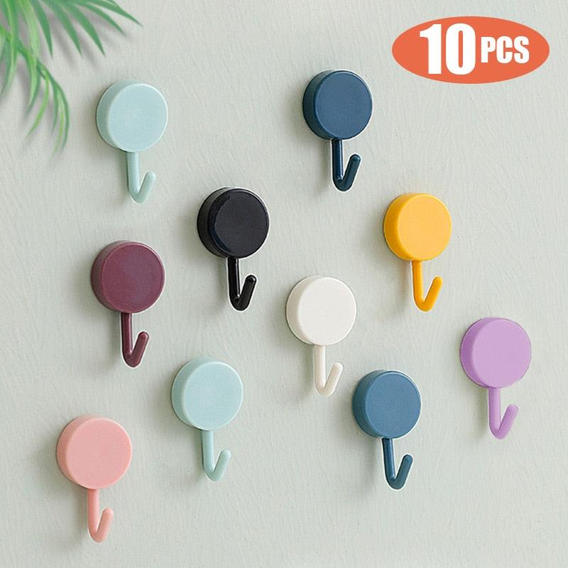 10-Piece Self-Adhesive Wall Hook Set