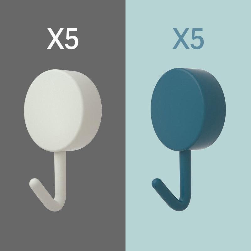 10-Piece Self-Adhesive Wall Hook Set