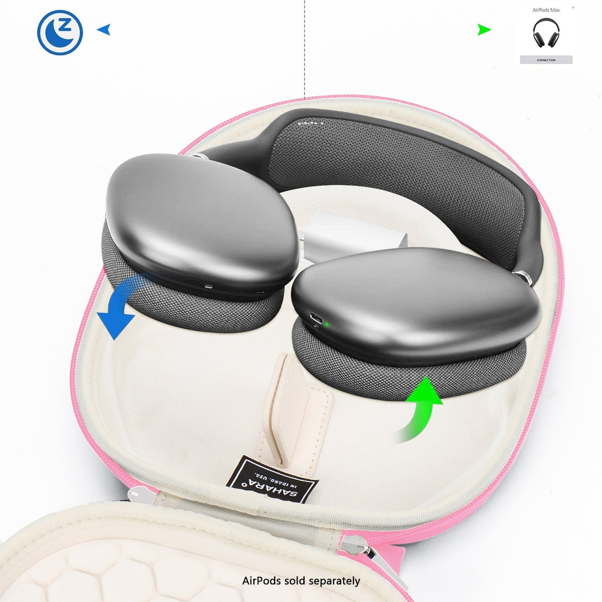 AirPods Max Case - Travel Carry, Hard Shell, Accessory Storage | Classic Series
