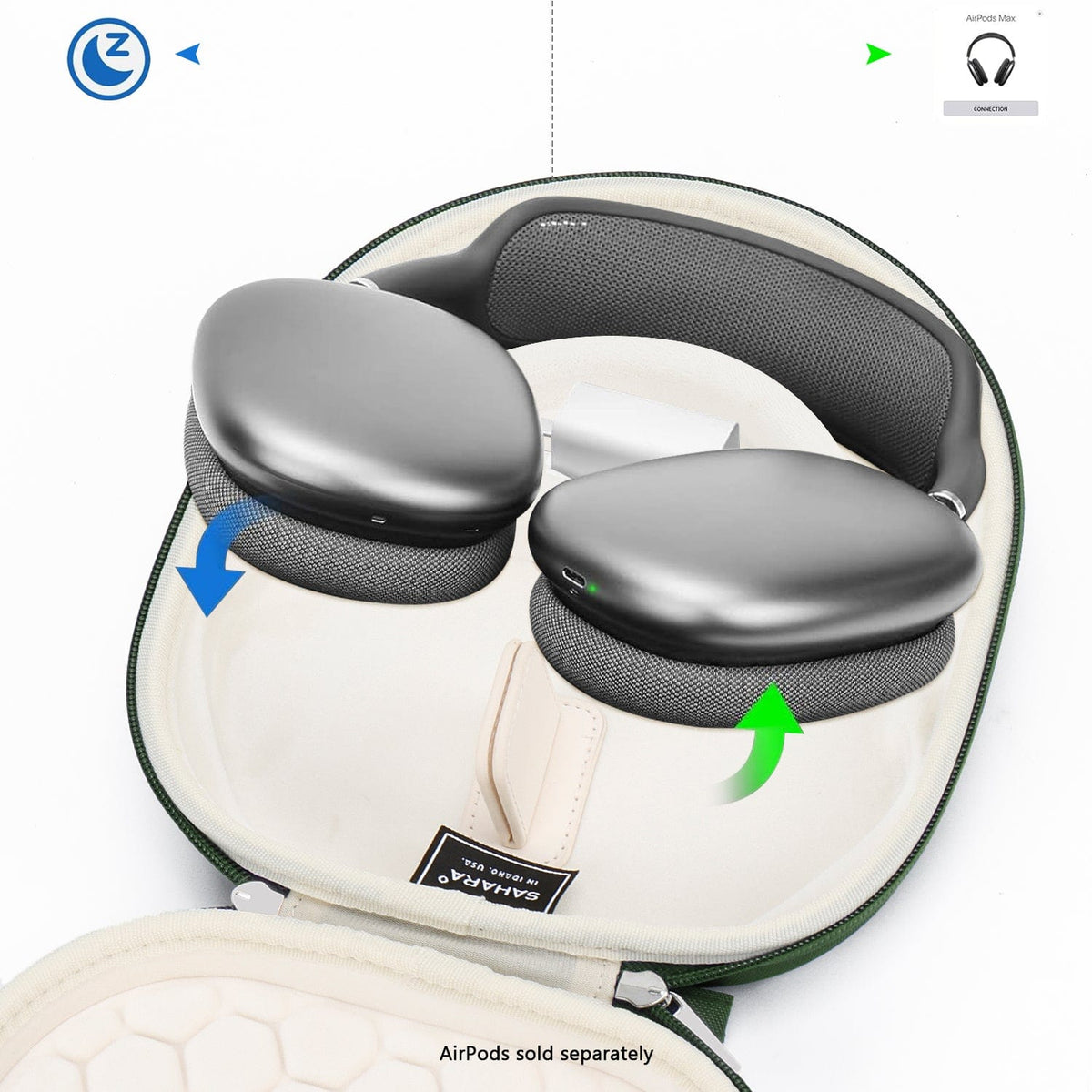 AirPods Max Case - Travel Carry, Hard Shell, Accessory Storage | Classic Series