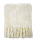 Fennco Styles Classic Waffle Weave Tassel Trim 50 x 60 Inch Throw - Grey Throw Blanket for Couch, Bedroom and Living Room Décor