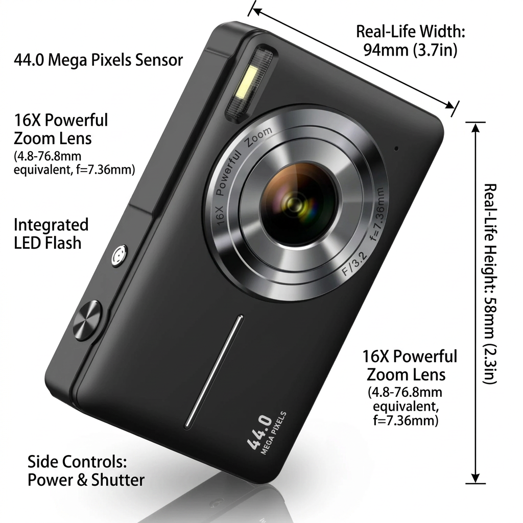 Vintage Digital Camera 1080P Compact Retro Camera with Screen