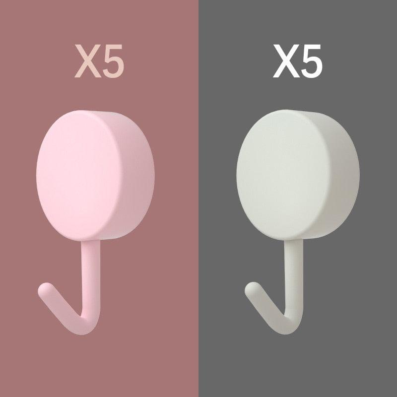10-Piece Self-Adhesive Wall Hook Set