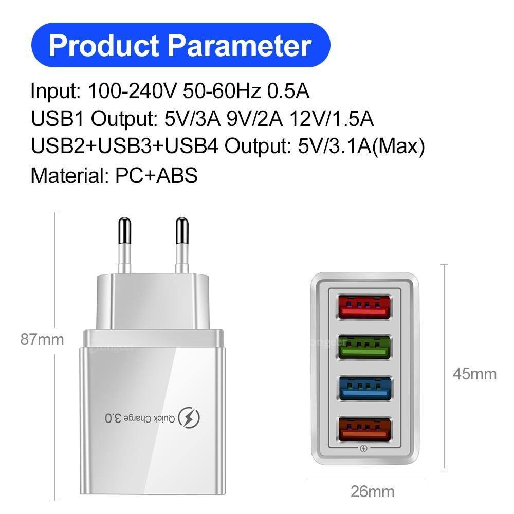 3-Port USB Wall Charger