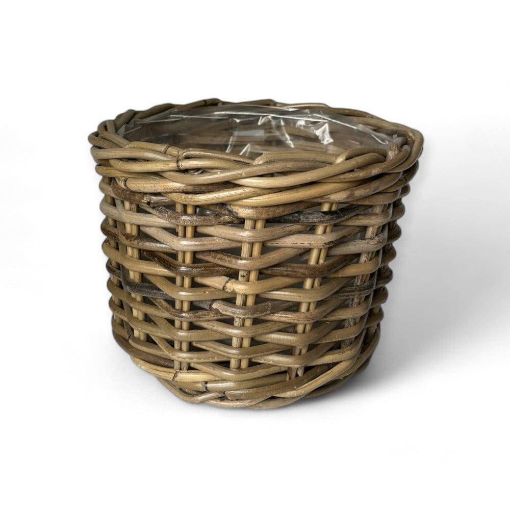 Rattan-Style Planter Basket with Inner Liner