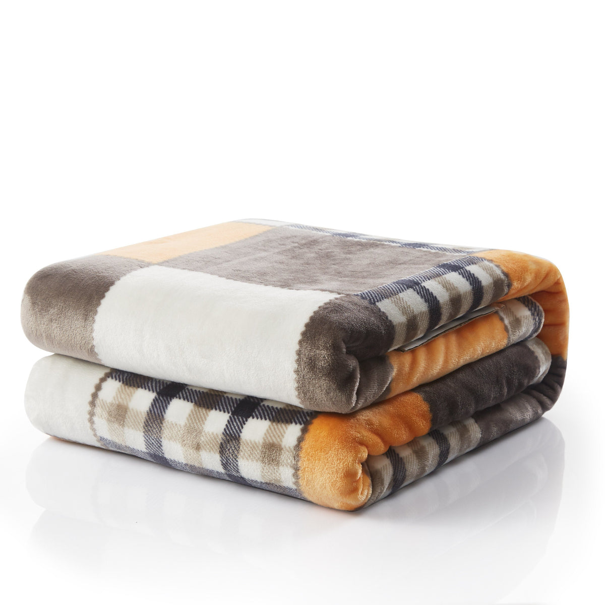 Plaid Patchwork Fleece Throw Blanket