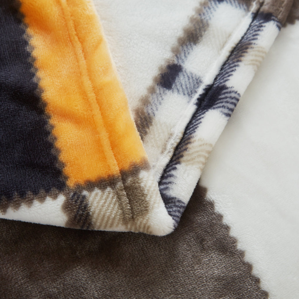 Plaid Patchwork Fleece Throw Blanket